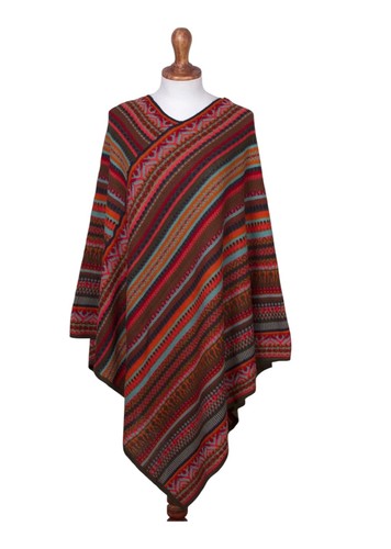 Novica rivers red poncho - novica, of